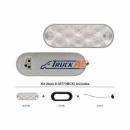 10 LED 6" Oval Utility Light Kit - White LED/Clear Lens - United Pacific 36773BCK