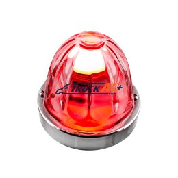 Dual Function Glass Watermelon Flush Mount Kit With LED Bulb - Red LED/Clear Lens - United Pacific 20411