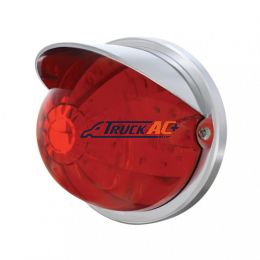 17 LED Dual Function Watermelon Flush Mount Kit With Visor - Red LED/Red Lens - United Pacific 37267
