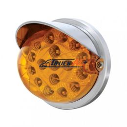17 LED Dual Function Watermelon Clear Reflector Flush Mount Kit With Visor - Amber LED/Amber Lens - United Pacific 37278