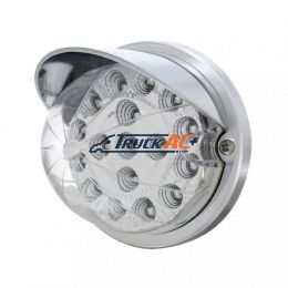 17 LED Dual Function Watermelon Clear Reflector Flush Mount Kit With Visor - Amber LED/Clear Lens - United Pacific 37280