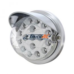 17 LED Watermelon Clear Reflector Flush Mount Kit With Visor - Amber LED/Clear Lens - United Pacific 37284