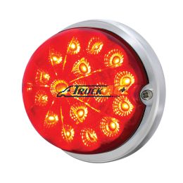 17 LED Dual Function Watermelon Clear Reflector Flush Mount Kit - Red LED/Red Lens - United Pacific 37913