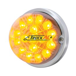 17 LED Dual Function Watermelon Clear Reflector Flush Mount Kit - Amber LED/Clear Lens - United Pacific 37914