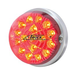 17 LED Dual Function Watermelon Clear Reflector Flush Mount Kit - Red LED/Clear Lens - United Pacific 37915