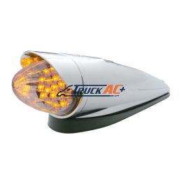 19 LED Reflector Grakon 1000 Cab Light Kit With Visor - Amber LED/Clear Lens - United Pacific 39959