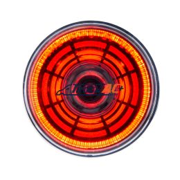 4 LED 2" Round Abyss Light (Clearance/Marker) - Red LED/Clear Lens - United Pacific 36577