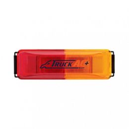 6 LED Rectangular Fender Mount Light (Clearance/Marker) With Amber & Red Lens, And Black Bracket - United Pacific 36774BARK-B