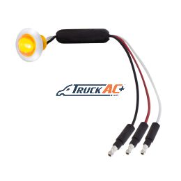 3 LED Dual Function 3/4" Mini Light (Clearance/Marker) With Faceted Crystal Lens-Amber LED/Amber Lens - United Pacific 36869