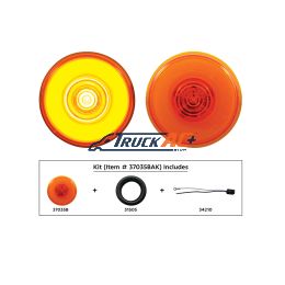 6 LED 2" Round GloLight (Clearance/Marker) - Amber LED/Amber Lens (Kit) - United Pacific 37035BAK