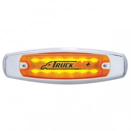 12 LED Rectangular Light (Clearance/Marker) With Chrome Bezel - Amber LED/Amber Lens - United Pacific 38134
