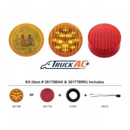 13 LED 2-1/2" Round Light Kit (Clearance/Marker) - Red LED/Red Lens - United Pacific 38177BRK