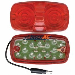 16 LED 4" X 2" Rectangular Light (Clearance/Marker) With Single Wire - Red LED/Red Lens - United Pacific 38192