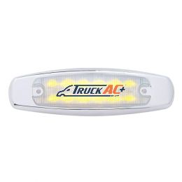 12 LED Rectangular Light (Clearance/Marker) With Chrome Bezel - Amber LED/Clear Lens - United Pacific 38218