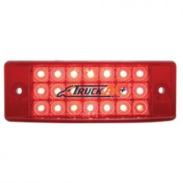 21 LED Reflector Rectangular Light (Clearance/Marker) - Red LED/Red Lens - United Pacific 38257B