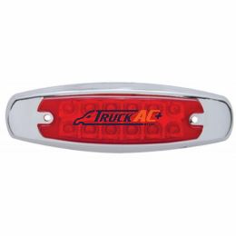 12 LED Reflector Rectangular Light With Bezel (Clearance/Marker) - Red LED/Red Lens - United Pacific 38306