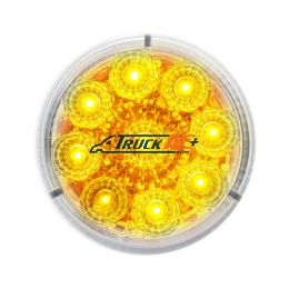 9 LED 2" Round Reflector Light (Clearance/Marker) - Amber LED/Clear Lens - United Pacific 38851B