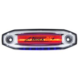 6 Red LED Light (Clearance/Marker) With 6 Blue LED Side Ditch Light - United Pacific 39304