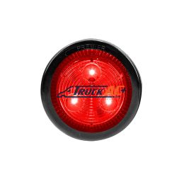 3 LED 2" Round Low Profile Light Kit (Clearance/Marker) - Red LED/Lens - United Pacific 36108BRK