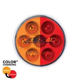 7 LED 2" Round Double Fury Light (Clearance/Marker) - Amber & Red LED/Clear Lens - United Pacific 35940
