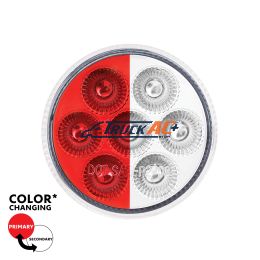 7 LED 2" Round Double Fury Light (Clearance/Marker) - Red & White LED/Clear Lens - United Pacific 35945