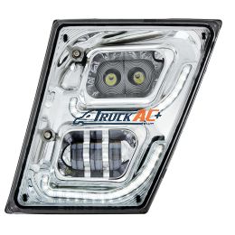 Chrome High Power LED Fog Light With LED DRL & Position Light for 2003-2017 Volvo VN/VNL - Driver - United Pacific 32594