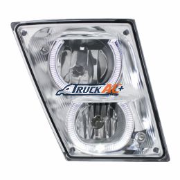 Chrome Fog/Driving Light W/White LED Light Bar For 2003-2017 Volvo VN/VNL - Passenger - United Pacific 32649