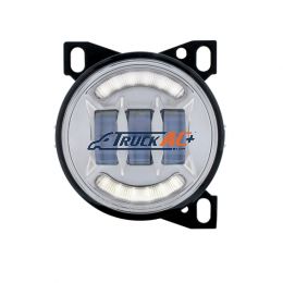 P54-1062-100, 18 LED Fog Light With LED Light Bar For Peterbilt 579 (2012-2021) & Kenworth T660 (2007-2017)-Chrome - United Pacific 36605
