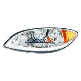 3596016C94 Chrome LED Headlight With LED Light Bar & Turn Signal For 2006-2017 International Prostar-Driver - United Pacific 31030