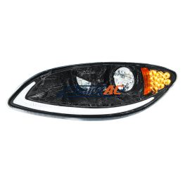 3596016C94 Blackout LED Headlight With LED Light Bar & Turn Signal For 2006-2017 International Prostar-Driver - United Pacific 31032