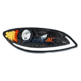 3596016C93 Blackout LED Headlight With LED Light Bar & Turn Signal For 2006-2017 International Prostar-Passenger - United Pacific 31033