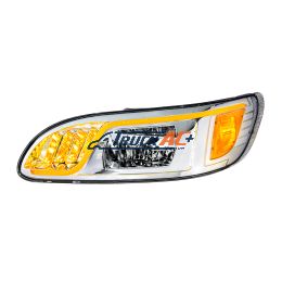 Chrome LED Headlight With LED Turn, Position, & DRL For Peterbilt 386 (2005-2015) & 387 (1999-2010)- Driver - United Pacific 31082