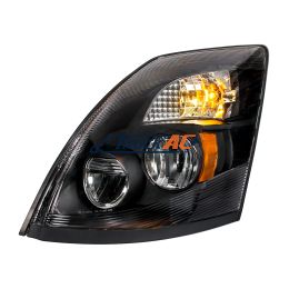 20359833, 20496653, 2081707, 20835984, 82329124, 82329590 High Power LED "Blackout" Headlight for 2003-2017 Volvo VN/VNL - Driver - United Pacific 31096