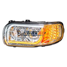 High Power LED Chrome Headlight With 16 LED Turn & 57 LED Bar For 2008-2024 Peterbilt 389- Driver - United Pacific 31144