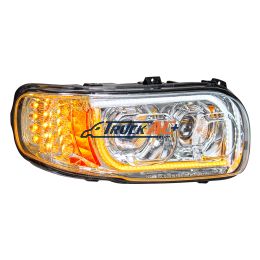 High Power LED Chrome Headlight With 16 LED Turn & 57 LED Bar For 2008-2024 Peterbilt 389- Passenger - United Pacific 31145