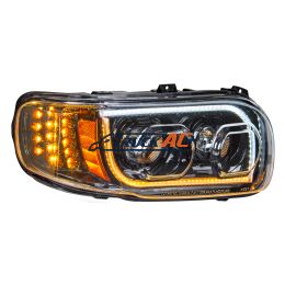 High Power LED "Blackout" Headlight With 16 LED Turn & 57 LED Bar For 2008-2024 Peterbilt 389- Passenger - United Pacific 31147