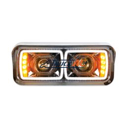 High Power LED "Blackout" Projection Headlight With LED Turn Signal & Position Light Bar - Passenger - United Pacific 31157
