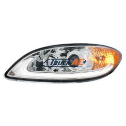 3596016C94 Chrome Projection Headlight With LED Light Bar For 2006-2017 International Prostar - Driver - United Pacific 31179