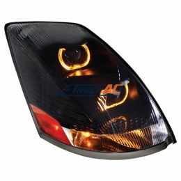 20359834, 20496654, 20817108, 20835985, 82329127 Blackout Projection Headlight With Amber LED Light Bar For 2003-2017 Volvo VN/VNL - Passenger - United Pacific 31233