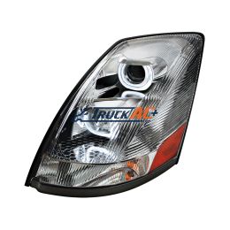 20359833, 20496653, 2081707, 20835984, 82329124 Chrome Projection Headlight With White LED Light Bar For 2003-2017 Volvo VN/VNL - Driver - United Pacific 31263