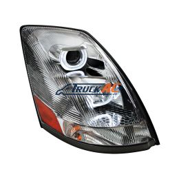 20359834, 20496654, 20817108, 20835985, 82329127 Chrome Projection Headlight With White LED Light Bar For 2003-2017 Volvo VN/VNL - Passenger - United Pacific 31264