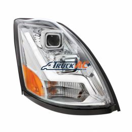 20359834, 20496654, 20817108, 20835985, 82329127 Chrome Projection Headlight With LED Position Light Bar For 2003-2017 Volvo VN/VNL - Passenger - United Pacific 31446