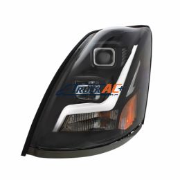 20359833, 20496653, 2081707, 20835984, 82329124 Blackout Projection Headlight With LED Position Light Bar For 2003-2017 Volvo VN/VNL - Driver - United Pacific 31447