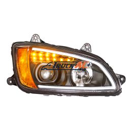 Blackout Projection Headlight With LED Turn Signal & Position Light For 2008-2017 Kenworth T660 - Passenger - United Pacific 32782