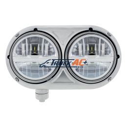 Headlight Assembly With 304 SS Housing & LED Headlights With Chrome Inner Bar For Peterbilt 359 - Driver - United Pacific 32783