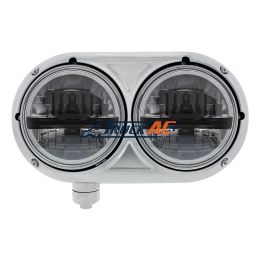 Headlight Assembly With 304 SS Housing & LED Headlights With Black Inner Bar For Peterbilt 359 - Driver - United Pacific 32785