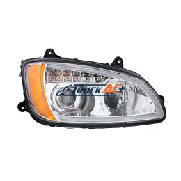 P54-1059-200R Chrome Full LED Projection Headlight With Turn Signal & Position Light Bar For 2008-2017 Kenworth T660 - Passenger - United Pacific 32839