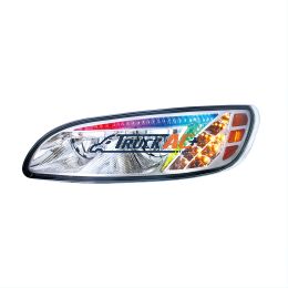 Chrome LED Headlight With Color Changing Position Light Bar For Peterbilt 386 (2005-2015) & 387 (1999-2010) - Driver - United Pacific 34853