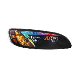 Black LED Headlight With Color Changing Position Light Bar For Peterbilt 386 (2005-2015) & 387 (1999-2010) - Passenger - United Pacific 34856