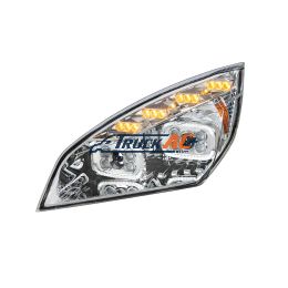 A66-01405-002, A66-01512-004 Chrome 10 LED Projector Headlight With LED Sequential Turn & DRL For 2018-2024 Cascadia - Driver - United Pacific 35725